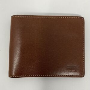 Coach Vintage Boxed Double Billfold British Tan Brown Leather Bifold ID Wallet